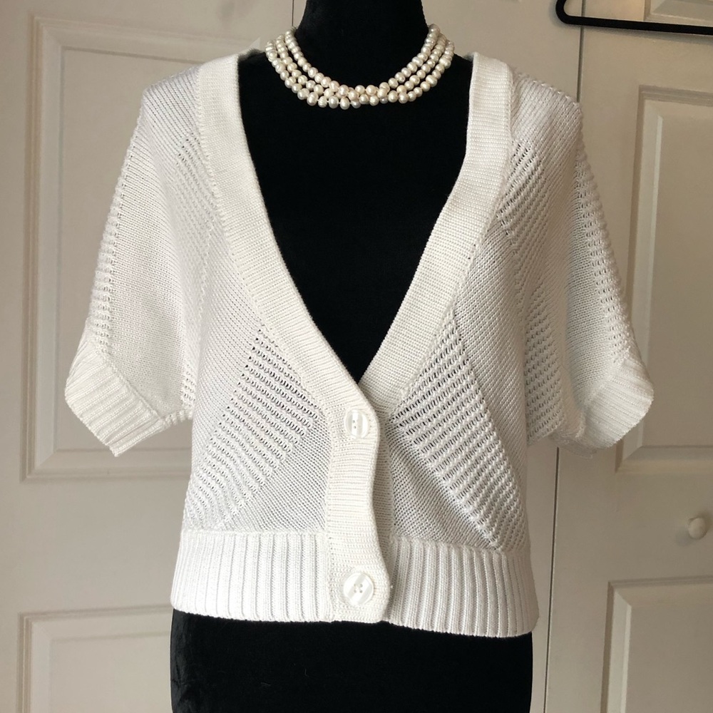 Worthington White Batwing Cardigan Size L
